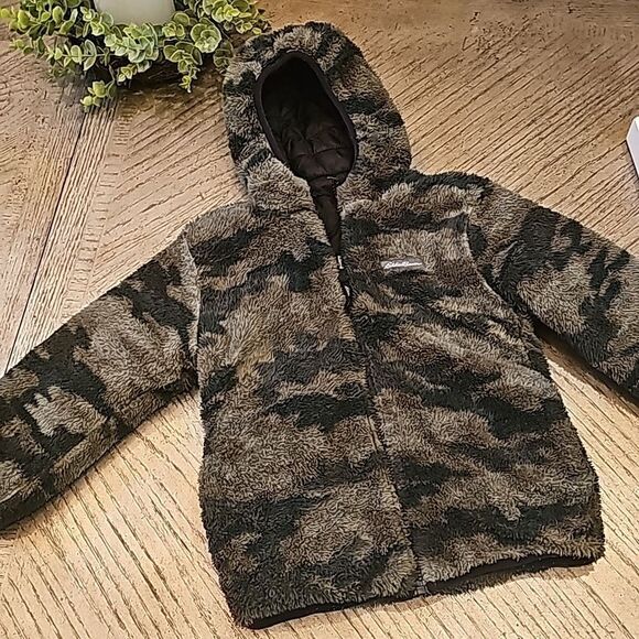 Reversible hooded puffer jacket size 5-6 Eddie Bauer - Picture 4 of 10